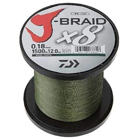 Daiwa JBraid X4 4 Strand Braided Line 10Lb 3000Yd Bulk Spool Dark Green JB4U10-3000DG
